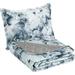 Winston Porter Glory Floral Waterbrush Printed Microfiber Quilt Set in Blue/White | King Quilt + 2 King Shams | Wayfair