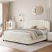 House of Hampton® Calliope Scalloped Storage Bed Upholstered/Velvet/Metal in Black/Brown | 43 H x 56 W x 77.6 D in | Wayfair