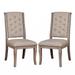 Rosalind Wheeler Elio Tufted Wood+Fabric Side Chair Dining Chair Upholstered in Brown | 40 H x 20 W x 25.75 D in | Wayfair