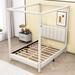 Latitude Run® Britta Canopy Platform Bed w/ USB, Slats & Headboard Metal in Brown | 82 H x 62 W x 86 D in | Wayfair