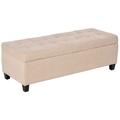 Latitude Run® Ottoman Storage Bench, 50" End Of Bed Bench, Linen Fabric Storage Chest w/ Lift Top, Tufted Ottoman w/ Storage For Living Room | Wayfair