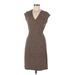 MICHAEL Michael Kors Casual Dress - Sheath V-Neck Sleeveless: Tan Dresses - Women's Size Medium