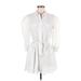 MISA Los Angeles Casual Dress - Shirtdress Collared 3/4 sleeves: White Print Dresses - Women's Size Medium