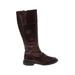 Born Handcrafted Footwear Boots: Slouch Chunky Heel Casual Burgundy Solid Shoes - Women's Size 7 1/2 - Round Toe