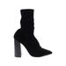 Tony Bianco Boots: Slouch Chunky Heel Casual Black Solid Shoes - Women's Size 6 - Pointed Toe