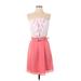 Express Casual Dress - A-Line Strapless Sleeveless: Pink Solid Dresses - Women's Size Small