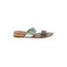 Dolce Vita Wedges: Slip-on Stacked Heel Casual Green Shoes - Women's Size 7 1/2 - Open Toe