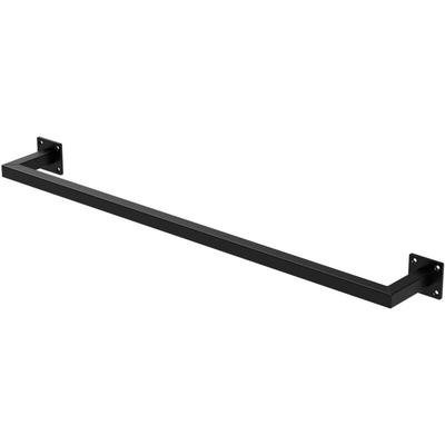 Ml-design - Kleiderstange Rechteck für die Wand, T12cm x B90cm, Schwarz, aus Stahl, rostfrei, Image