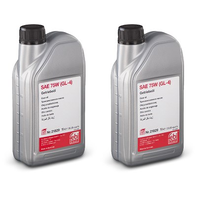 Febi Bilstein 2 L Getriebeöl SAE 75W (GL-4), gelb [Hersteller-Nr. 21829] für Suzuki, Smart, VW, Land Rover, Seat, Ford, Opel, Subaru, Ford Usa, Mazda,
