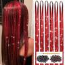 kit tinsel per capelli neri con strumento 6 pezzi 1200 ciocche tinsel per capelli resistente al calore capelli fata scintillanti brillanti estensioni dei capelli tinsel glitter per donne ragazze