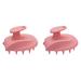 2 PCS Hand-held Silicone Shampoo Brush Small Head Scrubber Scalp Exfoliator Massager Device Hair