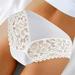 YWDJ Period Underwear for Women Lace Lightweight No Show Sexy Lace Underwear Lingerie Thongs Panties Ladies Hollow Out Underwear White L