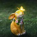 Solar Lights Rabbit Garden Statues and Figurines Outdoor Bunny Holding a Butterfly Solar Light for Garden Decor OutsideOutdoor Statues and Sculptures for Garden Easter Bunny Outdoor Decor for Yard Lawn