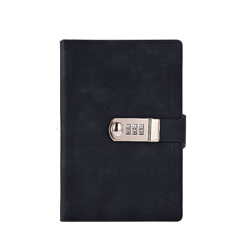 A5 200 Seiten Retro-Passwortbuch mit Schloss, Tagebuch, verdickt, kreatives Handbuch, Notizblock für Studenten, Schreibwaren, Notizbuch Image