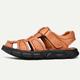 Men's Sandals Sporty Sandals Outdoor Hiking Sandals Casual Outdoor Daily Leather Italian Full-Grain Cowhide Breathable Comfortable Slip Resistant Lace-up Light Brown Dark Brown Black