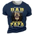 Being a Dad Is an Honor Lion Daily Designer Retro Vintage Men's 3D Print T shirt Tee Sports Outdoor Holiday Going out T shirt Black Dark Green Army Green Short Sleeve Crew Neck Shirt Summer Clothing