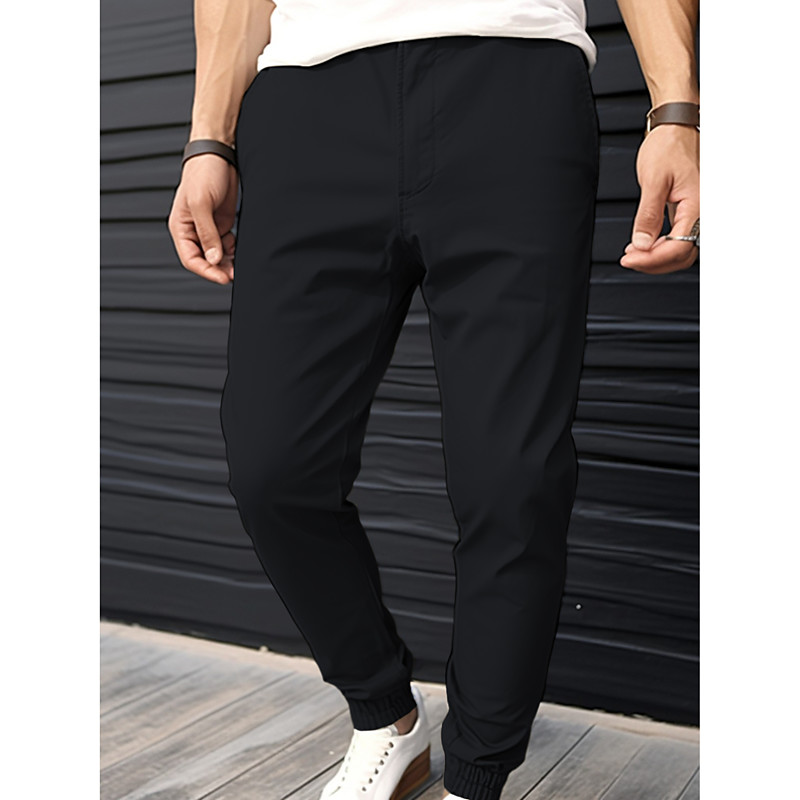 Men's Joggers Trousers Chinos Casual Pants Pocket Elastic Waist Plain Comfort Breathable Outdoor Daily Going out Fashion Casual Black Army Green