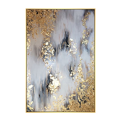 handgemachte Ölgemälde Leinwand Wandkunst Dekoration goldenes und graues Segelboot für Wohnkultur gerollte rahmenlose ungedehnte Malerei Image