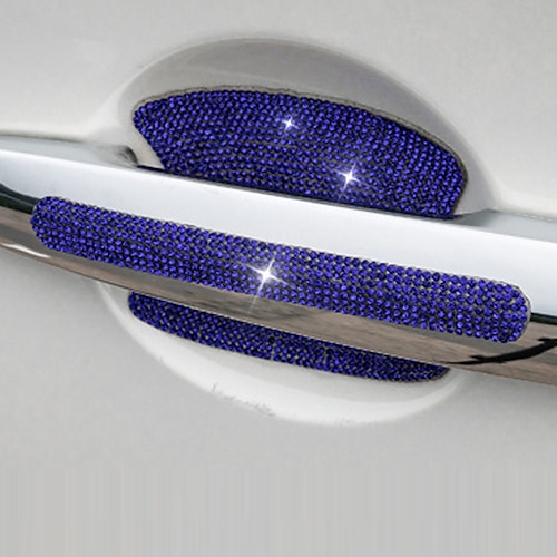 Starfire 1/2/4 Stück Strass-Aufkleber für Autotürgriffe – glitzerndes Autozubehör, Kristall-Glitzer-Türgriff-Schutzaufkleber und Abziehbilder, kratzfeste, reflektierende Autoaufkleber für Damen Image