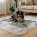 Zimtown Elevated Dog Cat Bed Small Dog Cot Indoor Outdoor Cooling Dog Cat Bed Portable Pet Cot 43 D x 26 W Dog