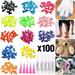 Colorful Pet Cat Soft Claws Nail Covers for Cat Claws with Glue and Applicators Soft Cat Nail Caps Claws Covers for Cats Paws Grooming Claw Care 100pcsï¼ˆBlackï¼ŒXSï¼‰