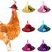 6 Pieces Chicken Hats for Hens Tiny Pets Funny Chicken Accessories Feather Top Hat with Adjustable Elastic