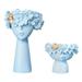 2x Head Head Resin Flowerpot Vase Succulent Cactus Planter for Home Tabletop Vase Blue