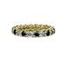 Black and White Diamond 3.4mm Gallery Eternity Band 2.94 to 3.41 Carat tw in 14K Yellow Gold.size 5.5