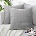 Quilted Pillow Covers Grey Bed Pillows Decorative Throw Cover Decorative Pillows with Cushion Luxury Soft Pillows Square Cushion Case Home Decor for Sofa Couch Bed Chair 18X18 Inch Pack of 2