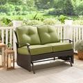 Better Homes & Gardens Providence Steel Outdoor Glider Loveseat with Cushions Green/Bronze