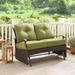 Better Homes & Gardens Providence Steel Outdoor Glider Loveseat with Cushions Green/Bronze
