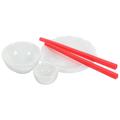 Mini House Kitchen Accessories Fun Toys Chinese Tableware Set Chopstick Ceramics Child Red