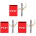 3 Sets Mini Mailbox Newspaper Dollhouse Accessories Desktop Decorative Ornaments (Mailbox + Roll of Newspaper) 2pcs Educational Toy Wooden Tiny Red