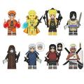 Soapjuice 8PCS Set Naruto Action Figure Toy Naruto Kakashi Madara Six Paths Obito - Build Your Own Ninja Team