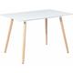 Table Salle à Manger Rectangulaire Scandinave Design Bois pour 4 a 6 Personnes Blanche 110 x 70 x74