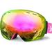 Keary OTG Ski Goggles Winter Snow Sports Goggles for Women Men Adult Youth Anti Fog 100% UV400 Protection Snowboard Goggles