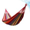 Camping Hammock Outdoor Camping Striped Hammock Canvas Hammock Swing Garden Swing Hammock Outdoor Camping Hanging Chair (European Rainbow)