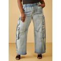 Plus Size High Rise Cargo Jeans