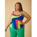 Plus Size Printed Cowl Neck Cami