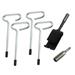 6PC Tent Stand Ice Fishing Anchor Tool Ice Fishing Shelter Anchor with Bit Adapter Sleeve for Camping Fishing Tent Fixer
