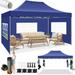 SANOPY 10 x 15 Pop up Canopy with 4 Removable Sidewalls Heavy Duty Canopy with Upgraded Hexagonal Bracket Instant Commercial Tent for Party Portable Gazebo with Sangbags Roller Bag Deep Blue