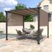 EAGLE PEAK 10 x 10 FT Outdoor Pergola with Retractable Shade Canopy Brown Frame Brown Top