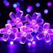 23ft 50 LED Solar Flower String Lights Outdoor Cherry Blossoms Solar Fairy Lights for Fence Garden Yard Patio Tree Decor Purple