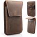 Leather Cell Phone Holster with Belt Clip Flip Cell Phone Case for iPhone 14 13 Pro Phone Belt Holder for Universal Cell Phone Pouch for Smartphone