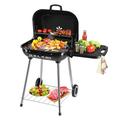 UBesGoo Charcoal Grill Portable BBQ Grill 2-Level Grill Rack Steel BBQ Pit Outdoor for Camping Black