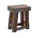 Rustic Ranch Style Distressed Spalted Wood Bench | 19 Tall Wooden Stool | Primitive Outdoor Seat | Country Stool | Solid Wood Chair