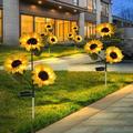 KEINXS Solar Sunflower Lights LED Solar Stake Lights with 12 Sunflowers for Patio Lawn Garden Yard Pathway Decoration
