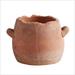 Brick Red Flower Pot W/ 2 Handles Small Table Top Indoor Planter Pots - Set of 1