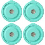 Silicone Storage Cover Lids Replacement for Pyrex 7200-PC 2 Cup Glass Bowls and Anchor Hocking Round Containers 4 Pack Turquoise