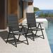 sell well LEAF 9 Pieces Outdoor Patio Dining Set with 8 Folding Portable Chairs and 1 Rectangle Aluminum Table Foldable Adjustable High Back Reclining Chairs with Soft Cotton-Padded Seat